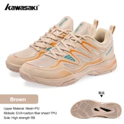 Kawasaki Rubber Sole Non-Marking Badminton Shoes C32016 Carbon Fiber Sheet Inside Professional Anti Torsion Sports Tennis Shoes