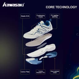 Kawasaki Rubber Sole Non-Marking Badminton Shoes C32016 Carbon Fiber Sheet Inside Professional Anti Torsion Sports Tennis Shoes