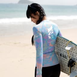 Nu-June Surfing Shirts Long Sleeve Women UPF50+ Rash Guard Swimwear Breathable Slim Fit Quick-Dry Bathing Suit Beachwear Set