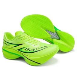 IRUNSVAN Full Palm Innovative Carbon Plate Board Double Knitting Breathable Dual Density Light Weight Fashion Sport Running Shoe