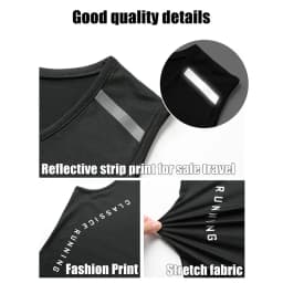 Ippolich Running Vest Summer Quick Drying Fitness Vest Reflective Breathable Elastic Sleeveless T-shirts Gym Clothing Man Sports