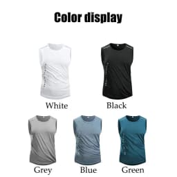Ippolich Running Vest Summer Quick Drying Fitness Vest Reflective Breathable Elastic Sleeveless T-shirts Gym Clothing Man Sports