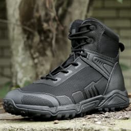 Military Tactical Combat Boots Men Autumn Winter Fleece Work Training Shoes Outdoor Ultralight Waterproof Desert Hiking Boots