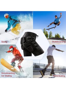 AVIVOR Snowboard Protection Padded Compression Shorts, 3D Protection For Hip, 0.8" Thick Ski Butt Pad