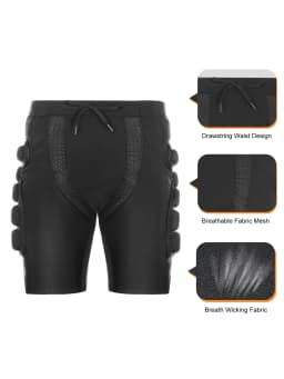 AVIVOR Snowboard Protection Padded Compression Shorts, 3D Protection For Hip, 0.8" Thick Ski Butt Pad