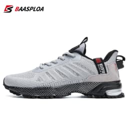 Baasploa Running Shoes For Men Lightweight Sneakers Man Designer Mesh Sneaker Lace-Up Male Breathable Sports Tennis Shoe