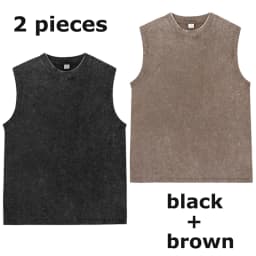 Vintage Acid Wash Cotton Tank Tops for Men Women Gym Workout Bodybuilding Sports Vest Summer Casual Sleeveless Tees Tops