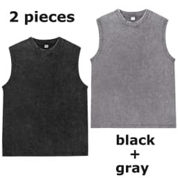 Vintage Acid Wash Cotton Tank Tops for Men Women Gym Workout Bodybuilding Sports Vest Summer Casual Sleeveless Tees Tops