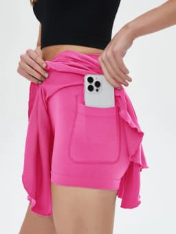 CZGUKE Women's High-Waisted Sports Mini Skirt with Belt Safety Pocket Breathable Tennis Yoga Golf Skirt for Comfortable Movement