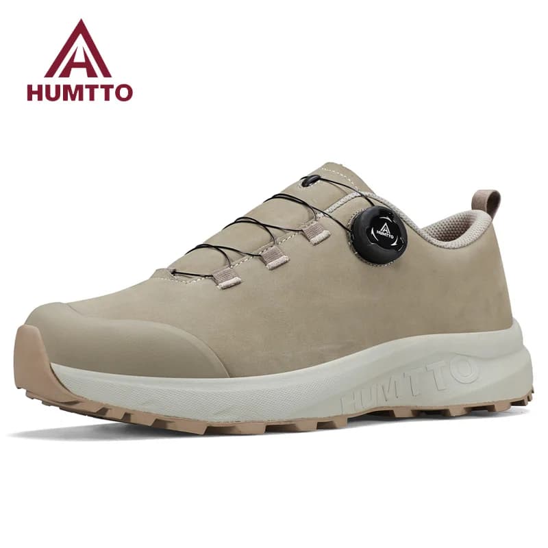 HUMTTO Leather Hiking Shoes 2024 Winter Camping Men's Sports Shoes Breathable Trekking Boots Man Outdoor Safety Sneakers for Men