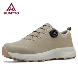 HUMTTO Leather Hiking Shoes 2024 Winter Camping Men's Sports Shoes Breathable Trekking Boots Man Outdoor Safety Sneakers for Men