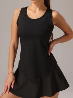 Women's Sleeveless Athletic Tank Top - Mesh Back & Crisscross Design