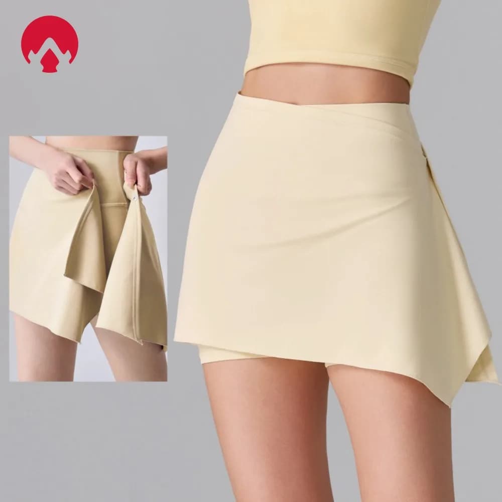 Women's 2-in-1 Anti-Sheer Sports Skort – Running Workout Tennis Badminton Pilates Yoga Shorts Skirt for Spring Summer Activewear
