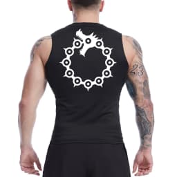 Anime Graphic Sleeveless Compression Shirt For Men Athletic Quick Dry Tank Tops Tees Gym Workout Fitness Running Vest Baselayers