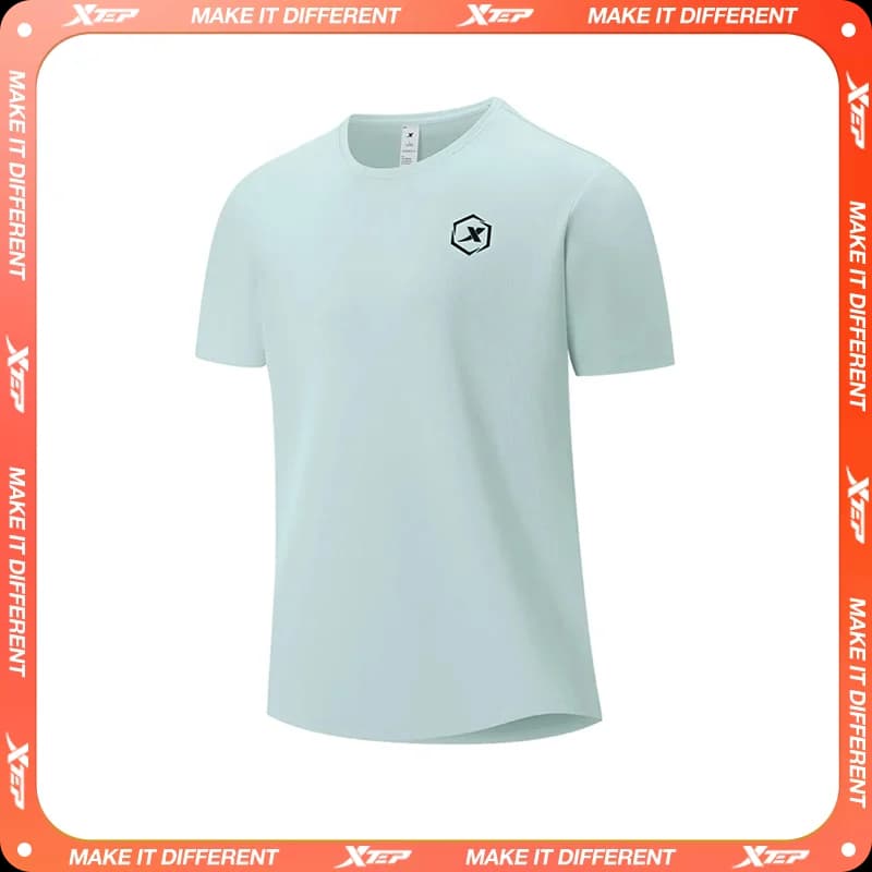 Xtep Short Sleeve Round-Neck T-Shirt For Men 2025 Spring Quick-Drying Sports Training Breathable Outdoor Cool Tops 875229010174