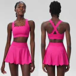 Women Summer Tennis Clothes Solid Color Outdoor Gym Running Suit Breathable Quick Dry Workout Short Sportswear Female Yoga Set