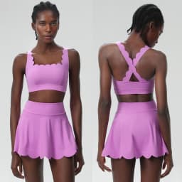 Women Summer Tennis Clothes Solid Color Outdoor Gym Running Suit Breathable Quick Dry Workout Short Sportswear Female Yoga Set