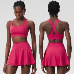 Women Summer Tennis Clothes Solid Color Outdoor Gym Running Suit Breathable Quick Dry Workout Short Sportswear Female Yoga Set