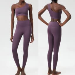 Women Two Pieces Fitness Yoga Set Stretch Soft Running Gym Suit Breathable Quick Dry Sportswear Female Strwetchy Workout Clothes