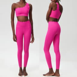 Women Two Pieces Fitness Yoga Set Stretch Soft Running Gym Suit Breathable Quick Dry Sportswear Female Strwetchy Workout Clothes
