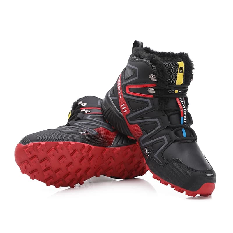 New Men's Mountaineering Boots Large Outdoor Anti collision Waterproof Warm Snow Boots Windproof Motorcycle Shoes Hiking Boots