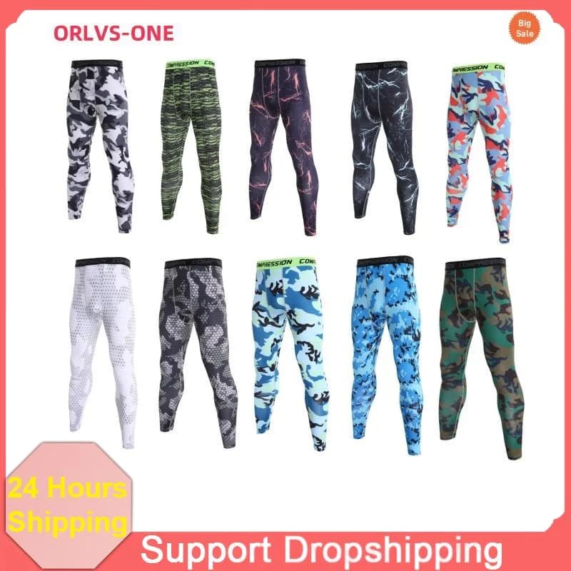 Men's Compression Pants Camouflage Sports Leggings Men Training Leggings Quick Dry Trousers Fitness Pants Running Jogging Tights