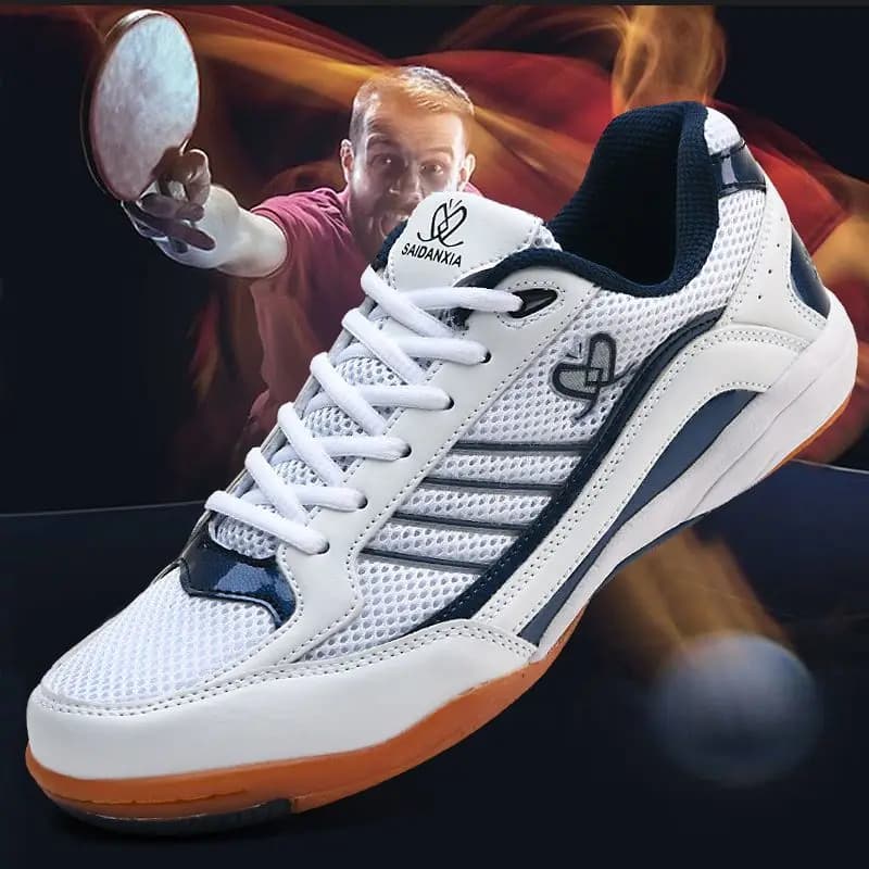 Professioanal Men Tennis Sneakers Breathable Table Tennis Shoes for Women Light Tennis Training Shoes Non Slip Outdoor Sneakers