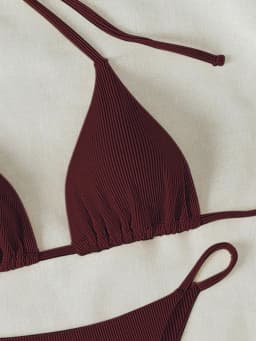 Summer wine red sexy bikini outerwear set suitable for women to take photos at the seaside hot spring