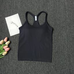 Women's SleevelessYoga Vest Ribbed Gym Tank Top Push Up Sport Vest Sports Running Fitness Vest Workout Top Padded Yoga Clothing