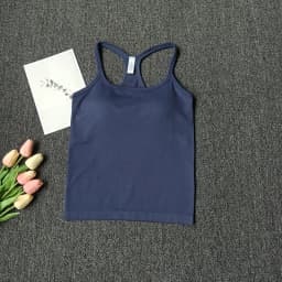 Women's SleevelessYoga Vest Ribbed Gym Tank Top Push Up Sport Vest Sports Running Fitness Vest Workout Top Padded Yoga Clothing