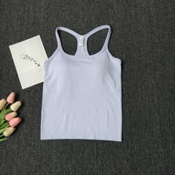 Women's SleevelessYoga Vest Ribbed Gym Tank Top Push Up Sport Vest Sports Running Fitness Vest Workout Top Padded Yoga Clothing