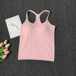 Women's SleevelessYoga Vest Ribbed Gym Tank Top Push Up Sport Vest Sports Running Fitness Vest Workout Top Padded Yoga Clothing