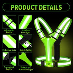 LED Running Vest USB Rechargeable Reflective Cycling Security Vest High Visibility Night Running Riding Clothing for Kids Adults