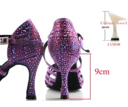 Wuxi Women's Purple Latin Dance Shoes New Dance Shoes Unique Design Salsa Shoes Diamond Sandals