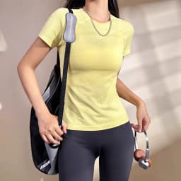 Women Yoga Top Seamless Sport T Shirts Fitness Clothes Short Sleeve Yoga Shirt Gym Top Running Active Wear Sport Top