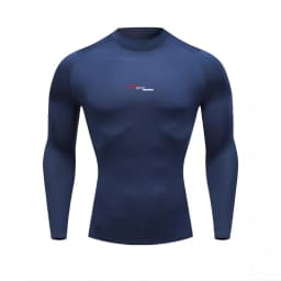 Autumn New Sports Shirt Men High Neck Compression Shirt Long Sleeved Training Top High Stretch Undershirt
