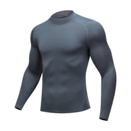 Autumn New Sports Shirt Men High Neck Compression Shirt Long Sleeved Training Top High Stretch Undershirt
