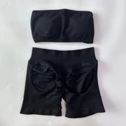 Pericic 2 Pieces Yoga Set Women Backless Bandeau Sports Bra Scrunch Shorts Yoga Clothing Workout Clothes Outfits Sets Gym Set