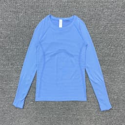 Women's Slim Fit Long Sleeve Yoga Sports Top Breathable Stretch Seamless Pilates Training T-Shirt Fitness Running Shirt T-shirt