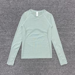 Women's Slim Fit Long Sleeve Yoga Sports Top Breathable Stretch Seamless Pilates Training T-Shirt Fitness Running Shirt T-shirt