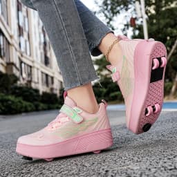 Roller Skate Shoe Walking Shoes With Four-wheel Student Sports Pulleys Walking Shoes With Wheels Summer Spring Kids Sneakers