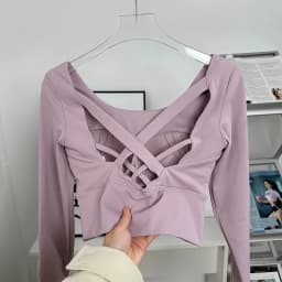 Women's Yoga Wear Long-Sleeve Fixed Bra Pad Fitness Pilates Running Sports Top Training Apparel
