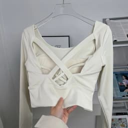 Women's Yoga Wear Long-Sleeve Fixed Bra Pad Fitness Pilates Running Sports Top Training Apparel