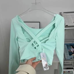 Women's Yoga Wear Long-Sleeve Fixed Bra Pad Fitness Pilates Running Sports Top Training Apparel