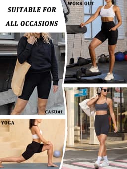 High Waisted Biker Shorts For Women With Pockets No See Through Workout Running Yoga Athletic Shorts Push Up Gym Fitness