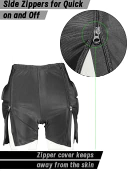 AVIVOR Figure Skating Protective Shorts with Side Zipper and 3D Padding for Kid Youth Adult, Suitable for Skiing Skateboarding