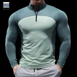 Men Autumn Winter Tights Fitness Clothes POLO Shirts Half-zip Running Clothes Long-sleeved Quick-drying Stretchy Sports Thin