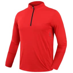 Men Slim Fit Track Top Men's Half Zipper Stand Collar Sports T-shirt with Long Sleeves for Running Fitness Training Breathable