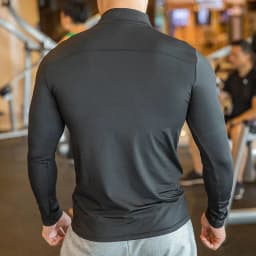 Men Slim Fit Track Top Men's Half Zipper Stand Collar Sports T-shirt with Long Sleeves for Running Fitness Training Breathable
