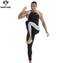 Men'S Sleeveless Competitive Swimwear Durable Waterproof One Piece Racing Swimsuit For Professional Training Competition